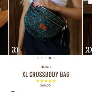 RD Teal and Black Crossbody Bag